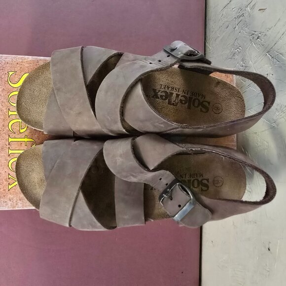 New Womens Brown Strappy Sandals 6M - Picture 4 of 5